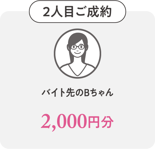２人目ご成約 バイト先のBちゃん 2,000円分